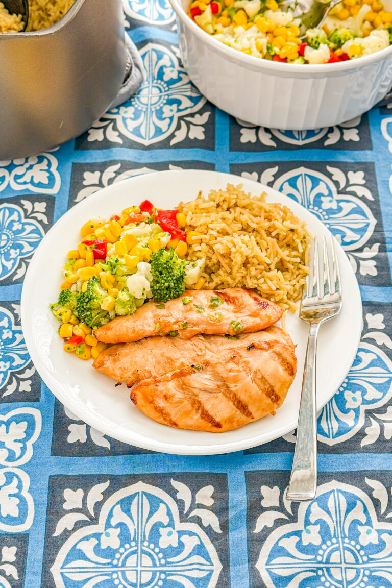 Grilled teriyaki marinated chicken tenders on a plate