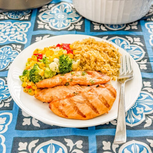 Chicken tenders marinated in teriyaki chicken marinade