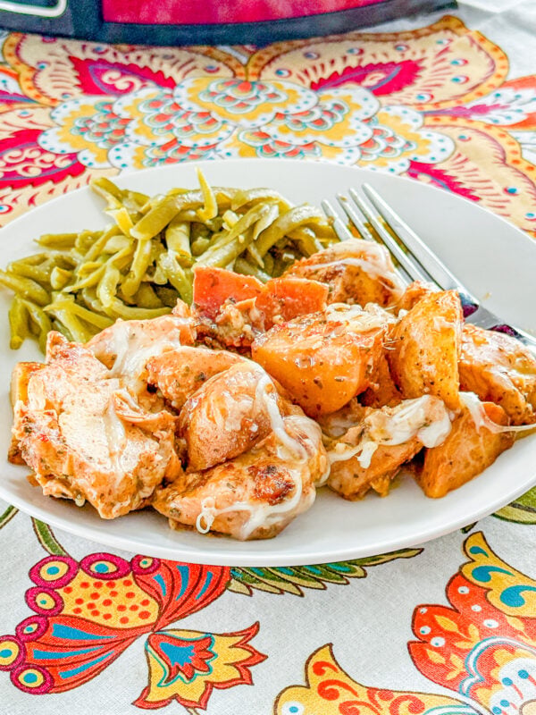 Slow Cooker Garlic Parmesan Chicken and Potatoes